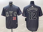 Men's New York Mets #12 Francisco Lindor Number Grey 2024 City Connect Cool Base Stitched Jerseys,baseball caps,new era cap wholesale,wholesale hats